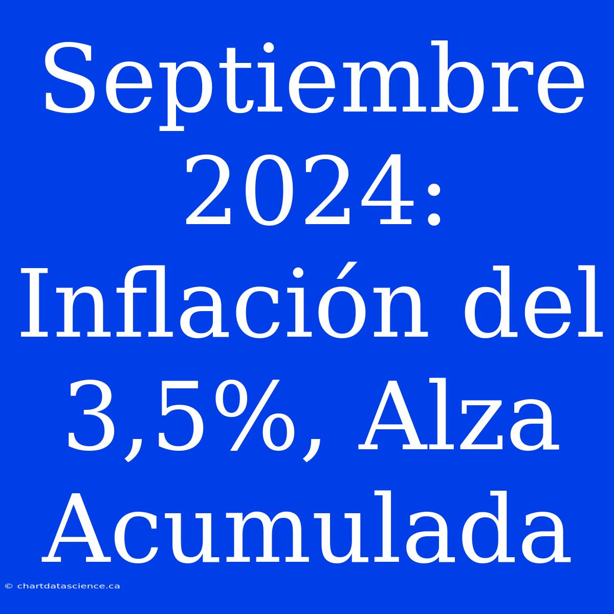 Septiembre 2024: Inflación Del 3,5%, Alza Acumulada