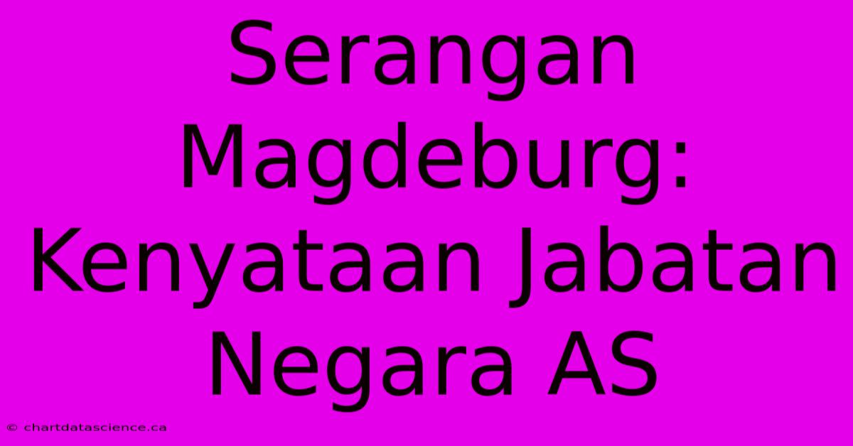 Serangan Magdeburg: Kenyataan Jabatan Negara AS