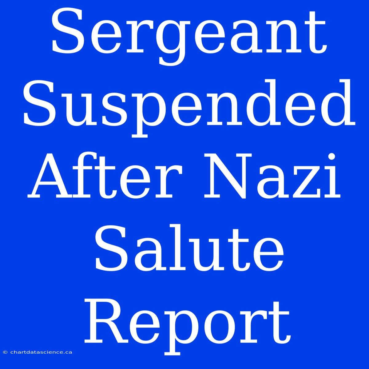 Sergeant Suspended After Nazi Salute Report