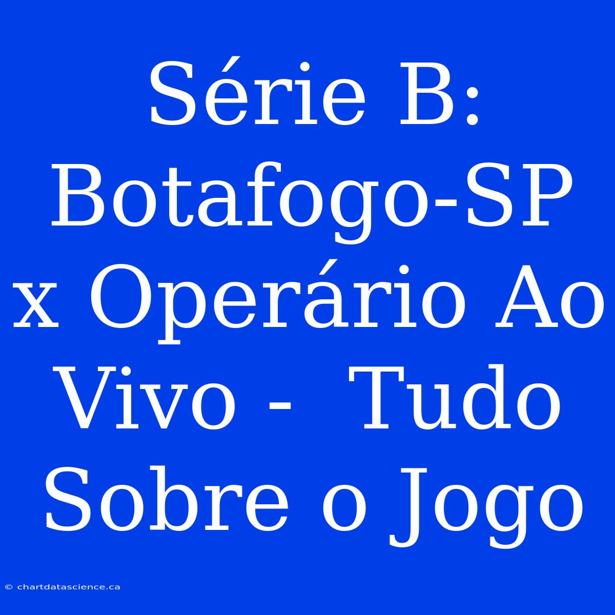 Série B: Botafogo-SP X Operário Ao Vivo -  Tudo Sobre O Jogo