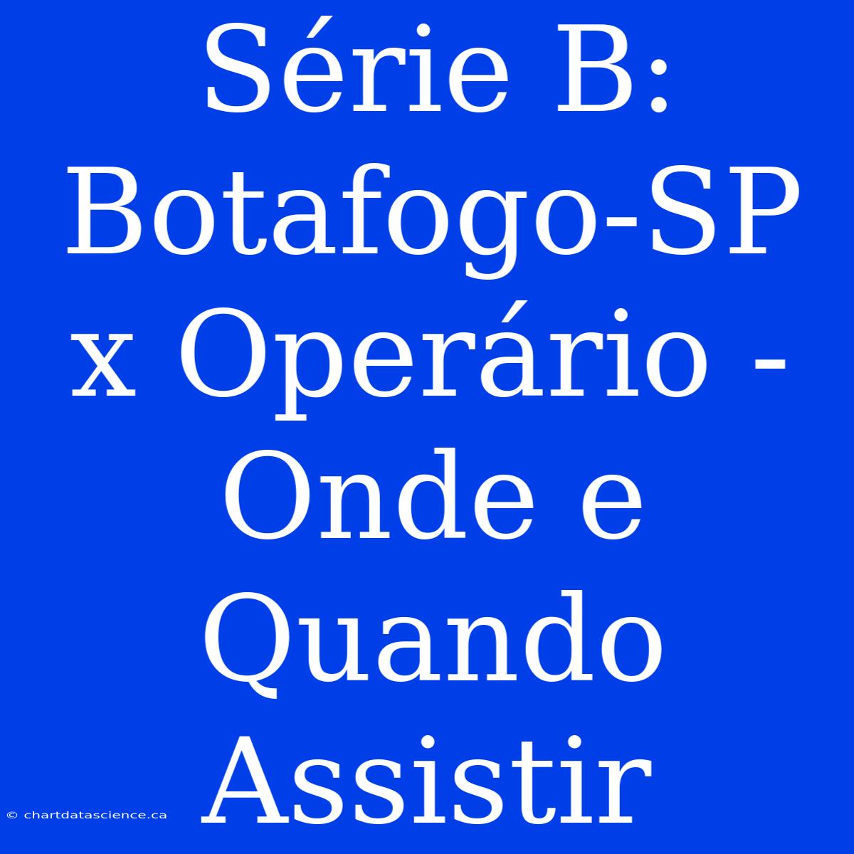 Série B:  Botafogo-SP X Operário -  Onde E Quando Assistir