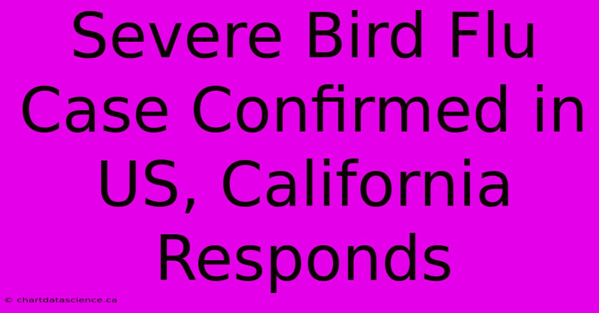 Severe Bird Flu Case Confirmed In US, California Responds