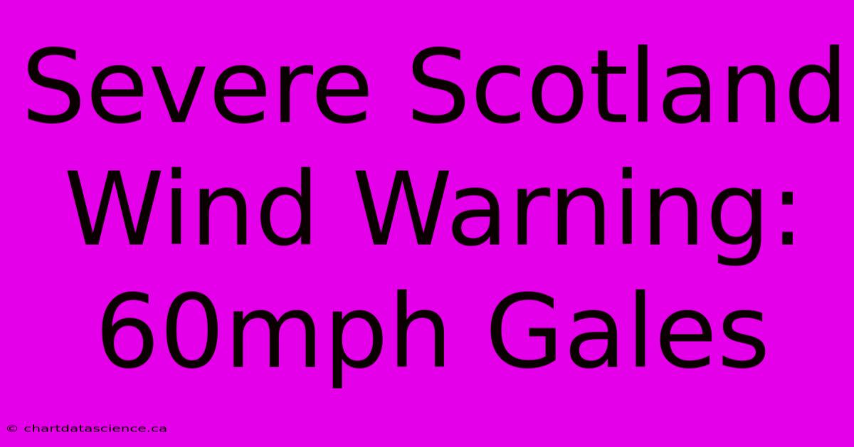 Severe Scotland Wind Warning: 60mph Gales