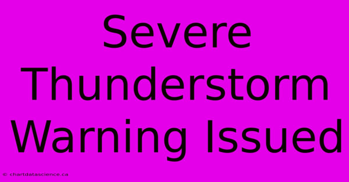 Severe Thunderstorm Warning Issued