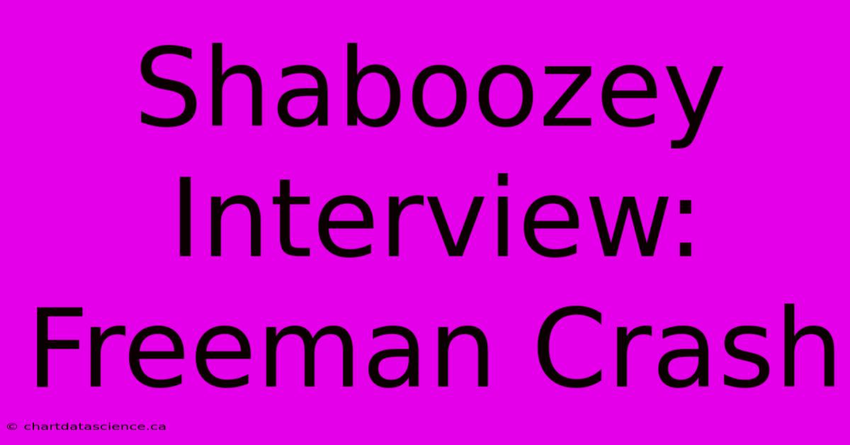 Shaboozey Interview: Freeman Crash