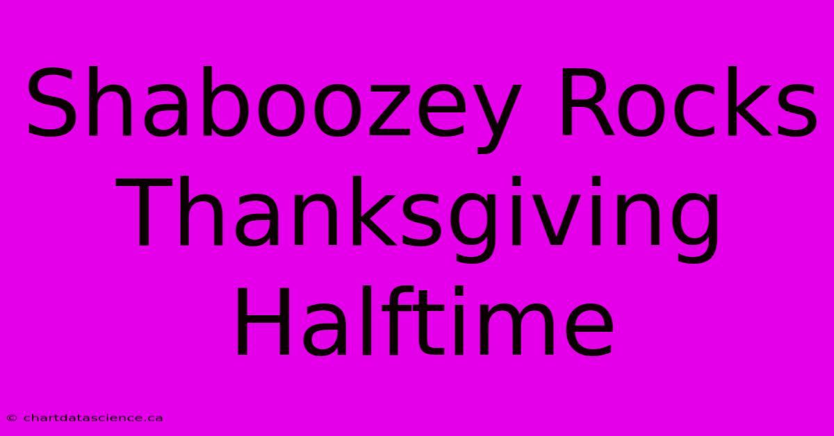 Shaboozey Rocks Thanksgiving Halftime