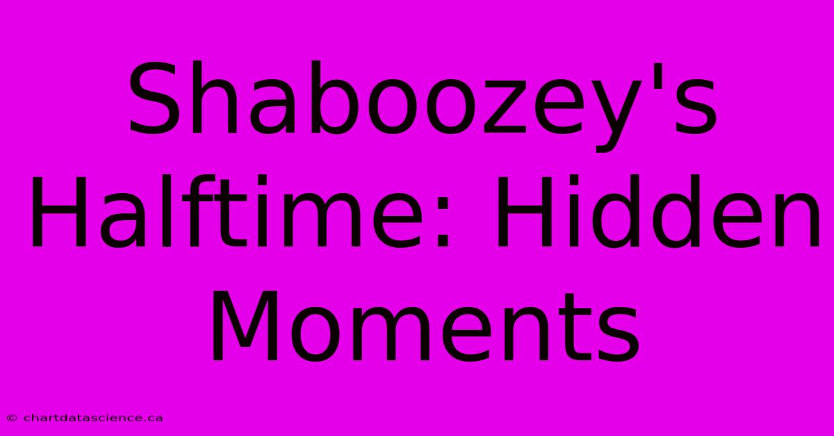 Shaboozey's Halftime: Hidden Moments