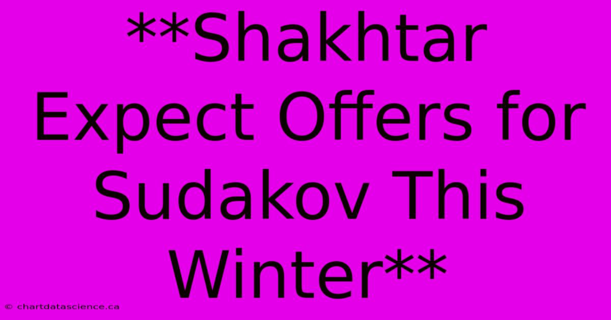 **Shakhtar Expect Offers For Sudakov This Winter**