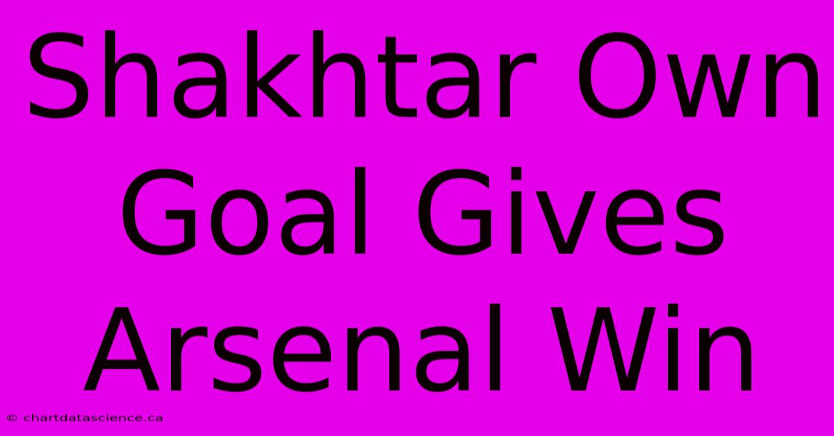 Shakhtar Own Goal Gives Arsenal Win