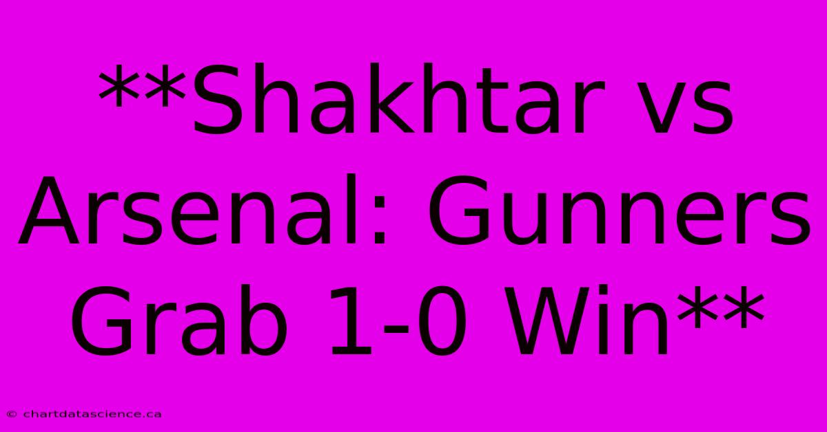 **Shakhtar Vs Arsenal: Gunners Grab 1-0 Win**