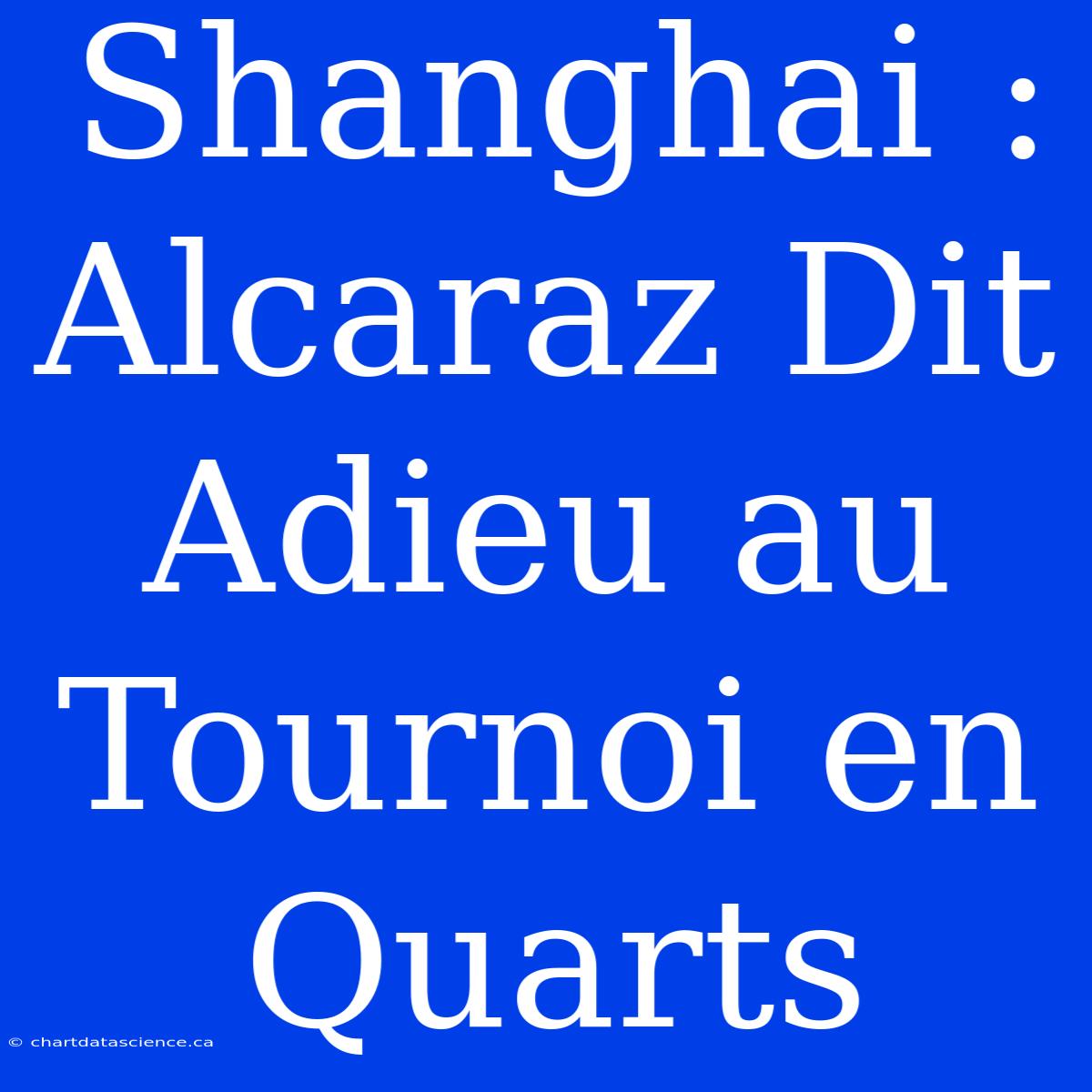 Shanghai : Alcaraz Dit Adieu Au Tournoi En Quarts