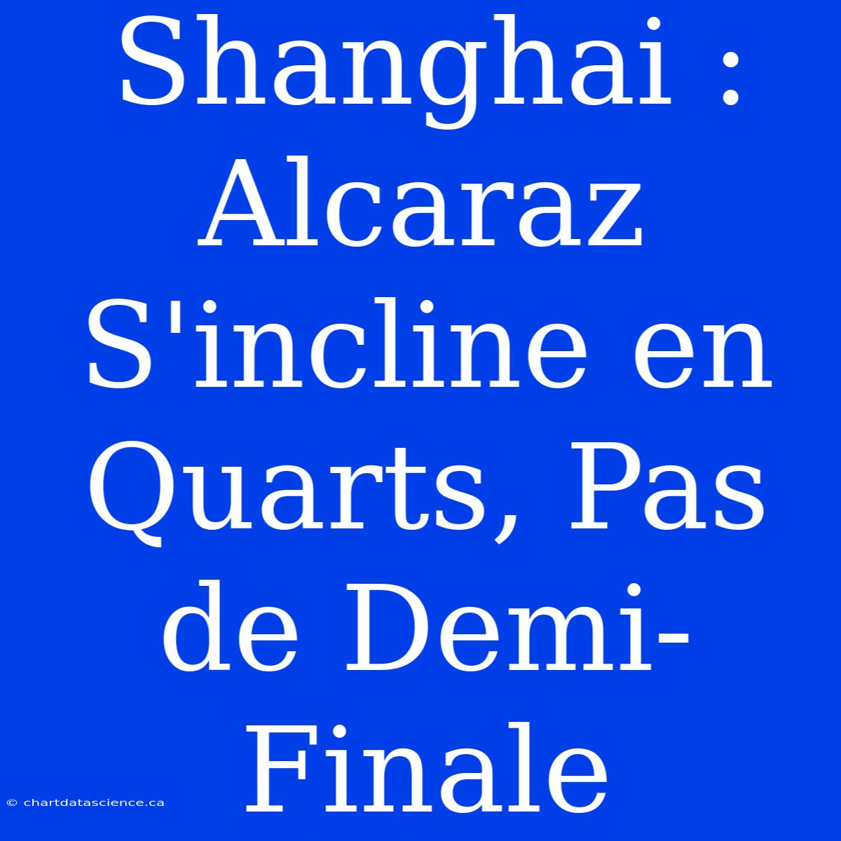 Shanghai : Alcaraz S'incline En Quarts, Pas De Demi-Finale