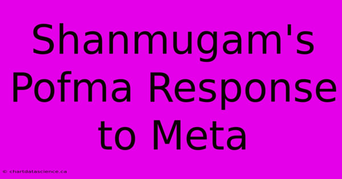 Shanmugam's Pofma Response To Meta