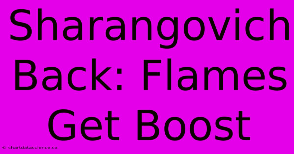 Sharangovich Back: Flames Get Boost