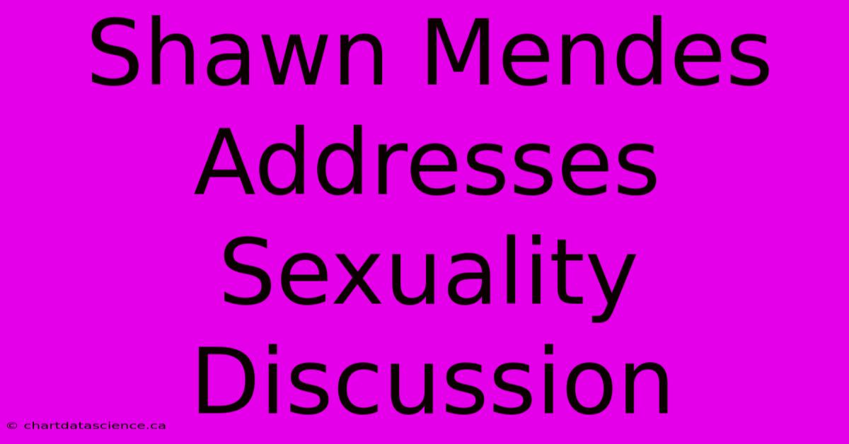 Shawn Mendes Addresses Sexuality Discussion