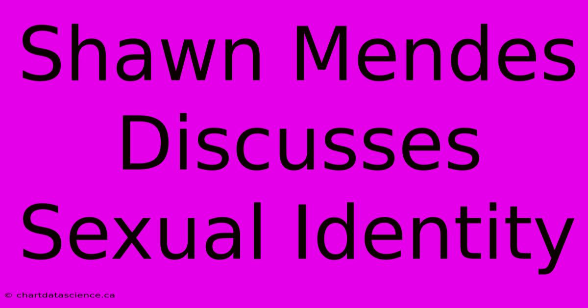 Shawn Mendes Discusses Sexual Identity