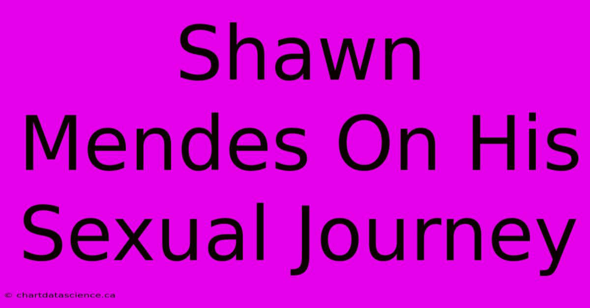 Shawn Mendes On His Sexual Journey