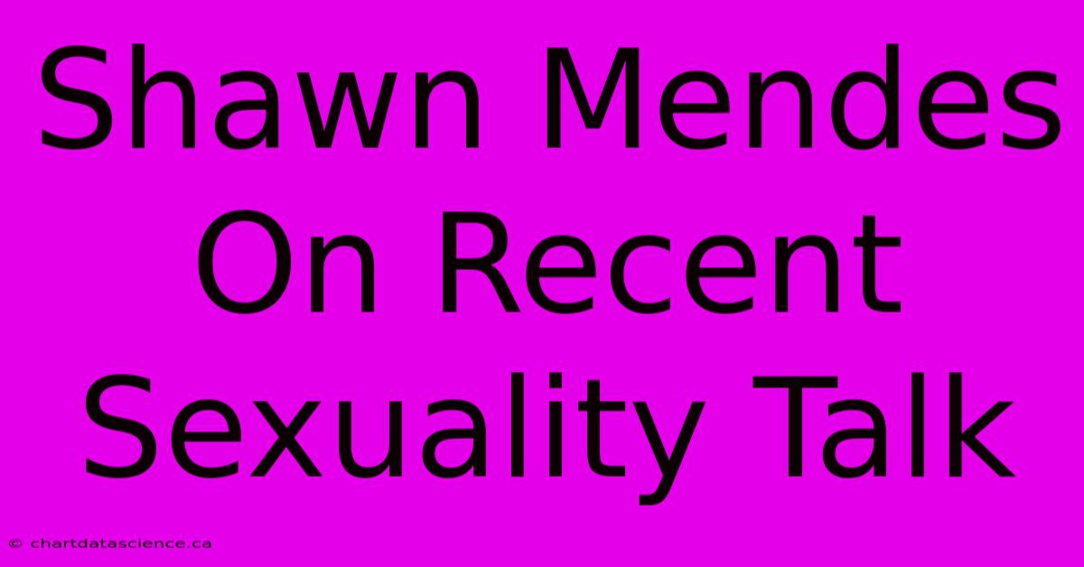 Shawn Mendes On Recent Sexuality Talk