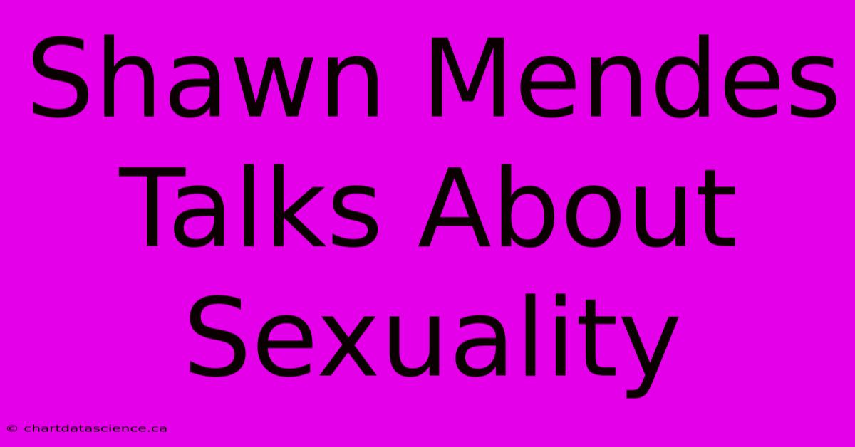 Shawn Mendes Talks About Sexuality