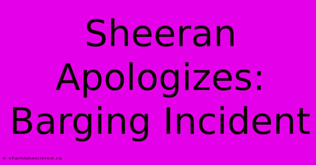 Sheeran Apologizes: Barging Incident