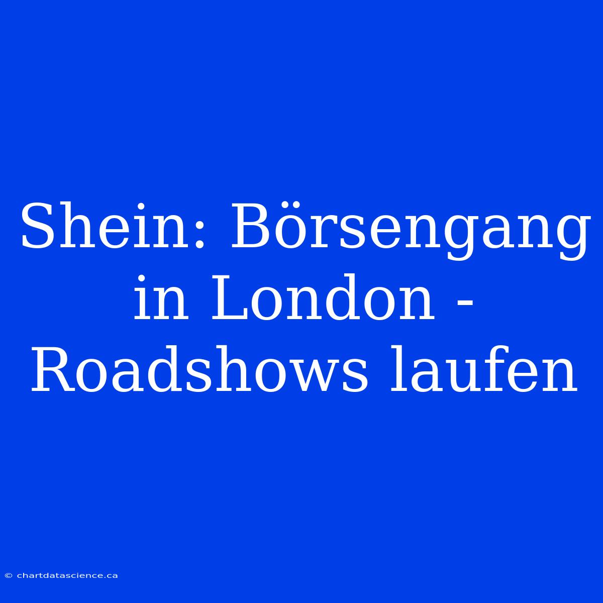 Shein: Börsengang In London - Roadshows Laufen