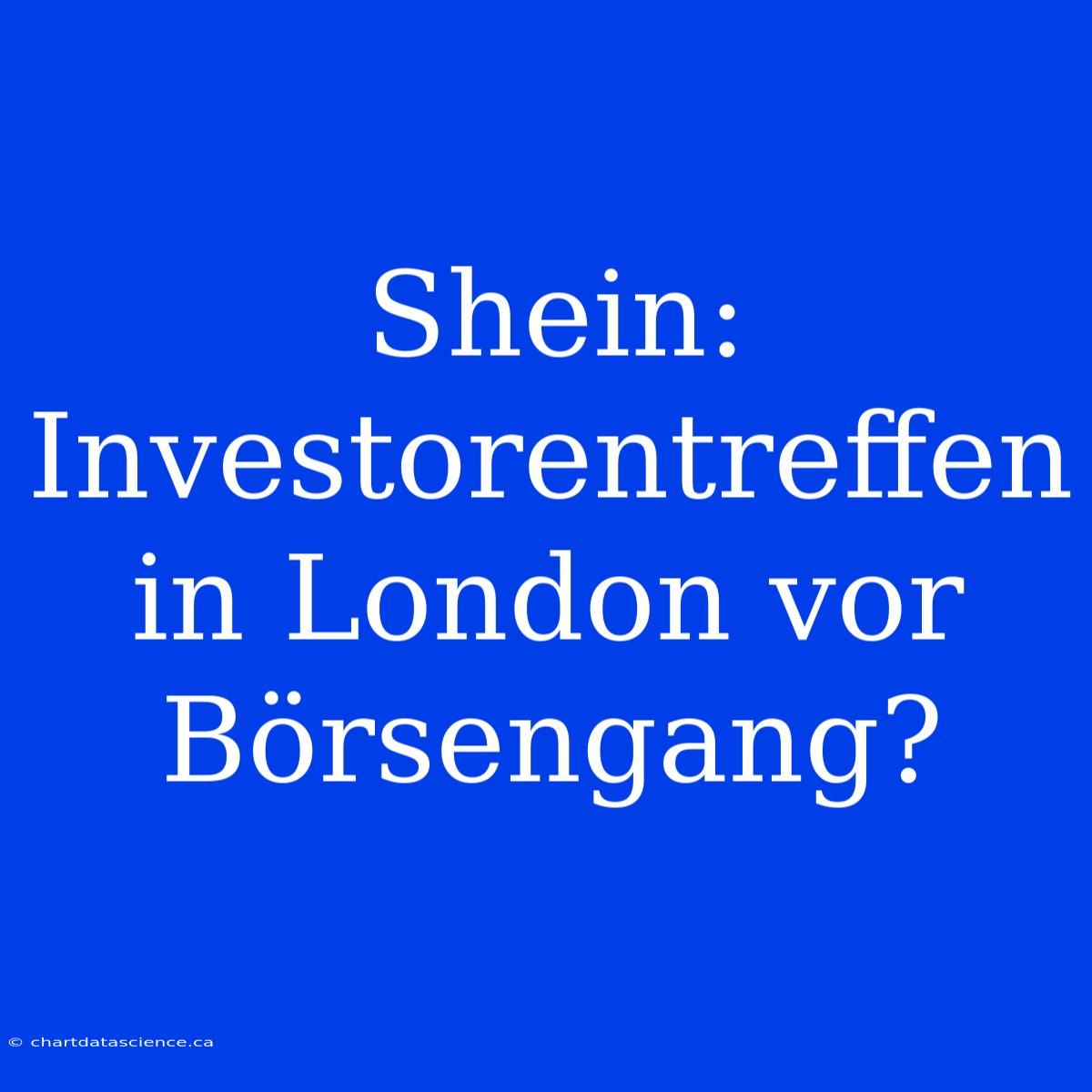 Shein: Investorentreffen In London Vor Börsengang?