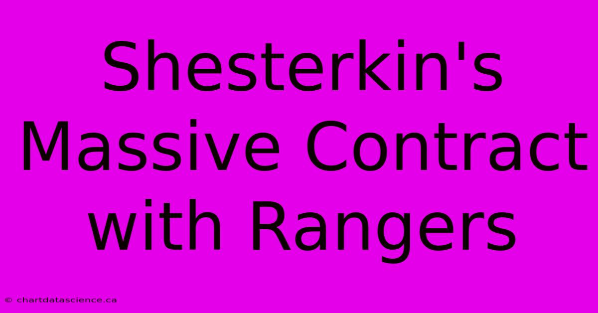 Shesterkin's Massive Contract With Rangers