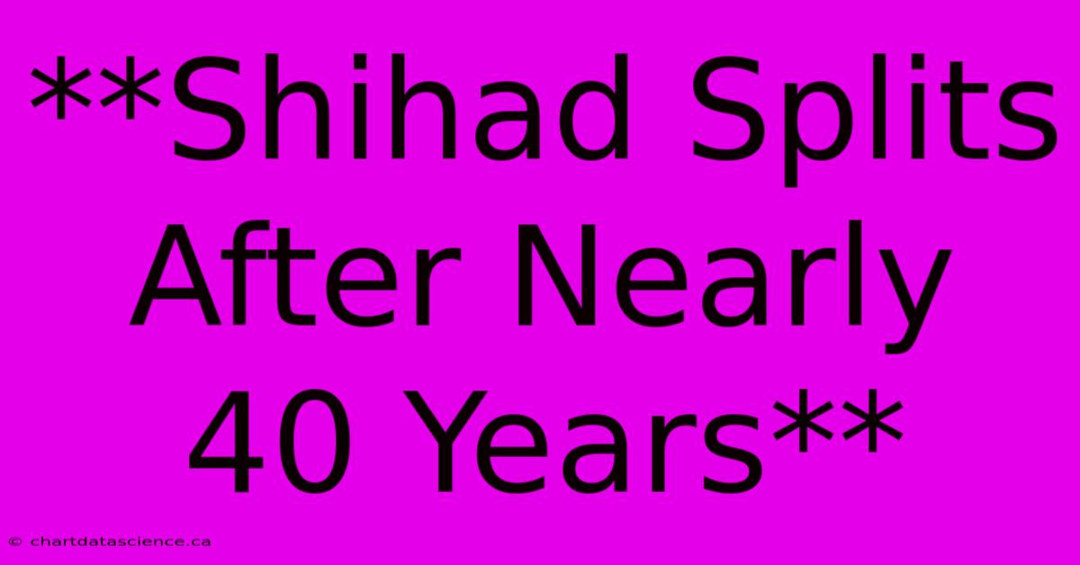 **Shihad Splits After Nearly 40 Years**