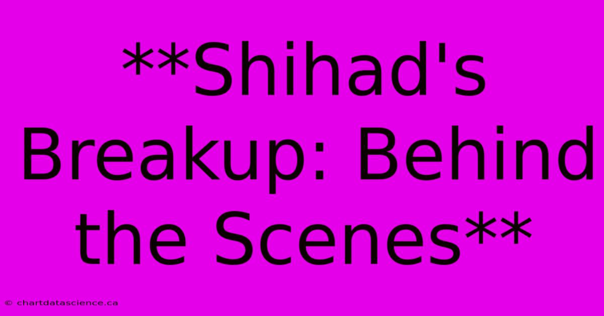 **Shihad's Breakup: Behind The Scenes**