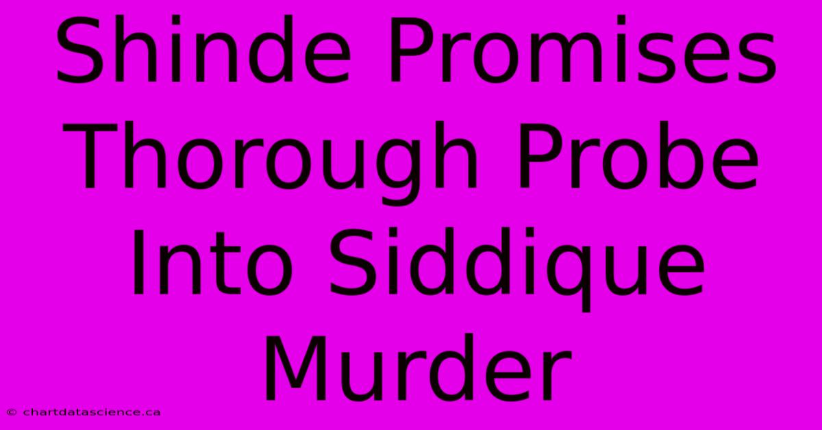 Shinde Promises Thorough Probe Into Siddique Murder