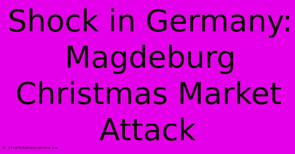 Shock In Germany: Magdeburg Christmas Market Attack