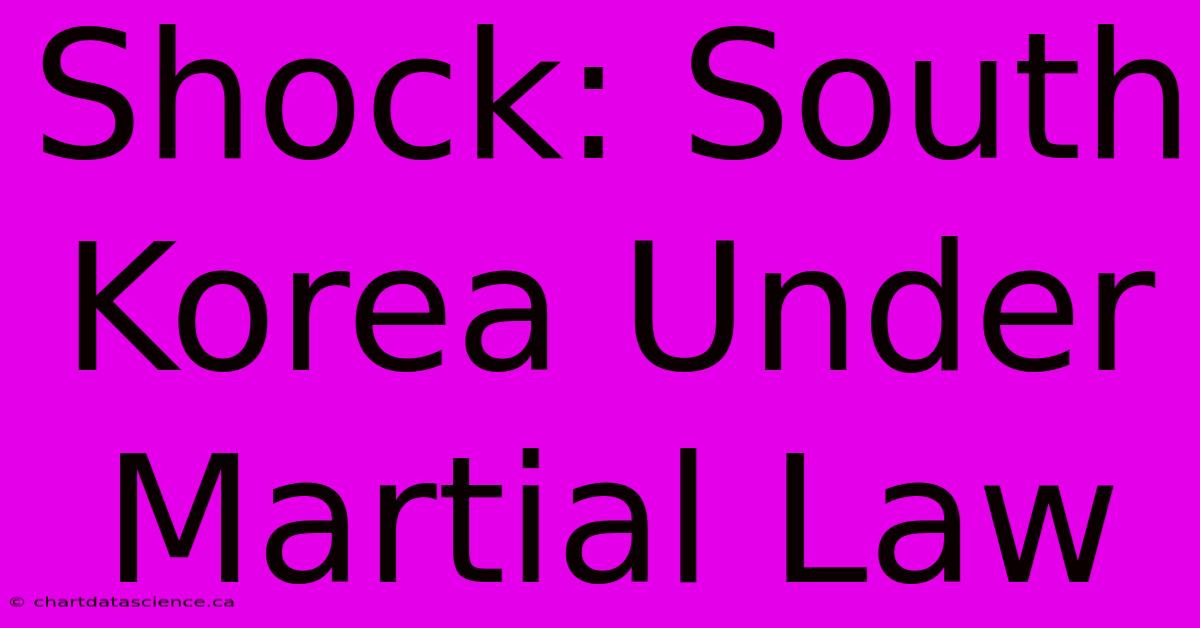 Shock: South Korea Under Martial Law