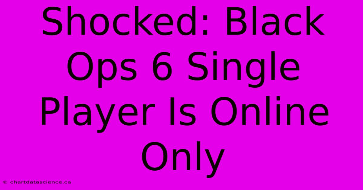 Shocked: Black Ops 6 Single Player Is Online Only