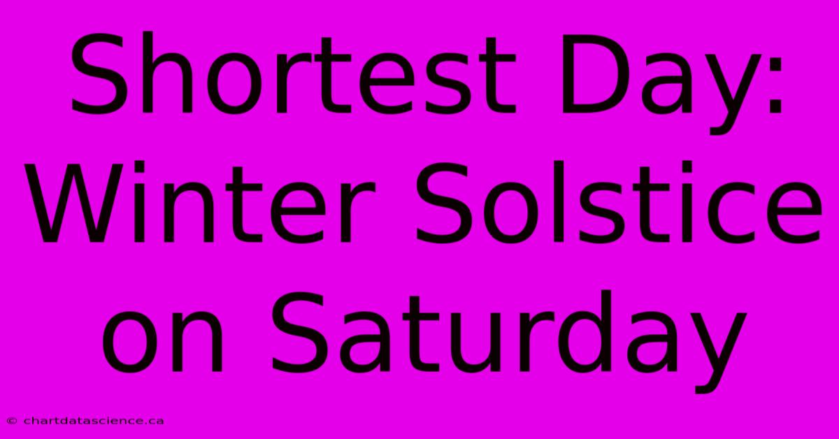 Shortest Day: Winter Solstice On Saturday