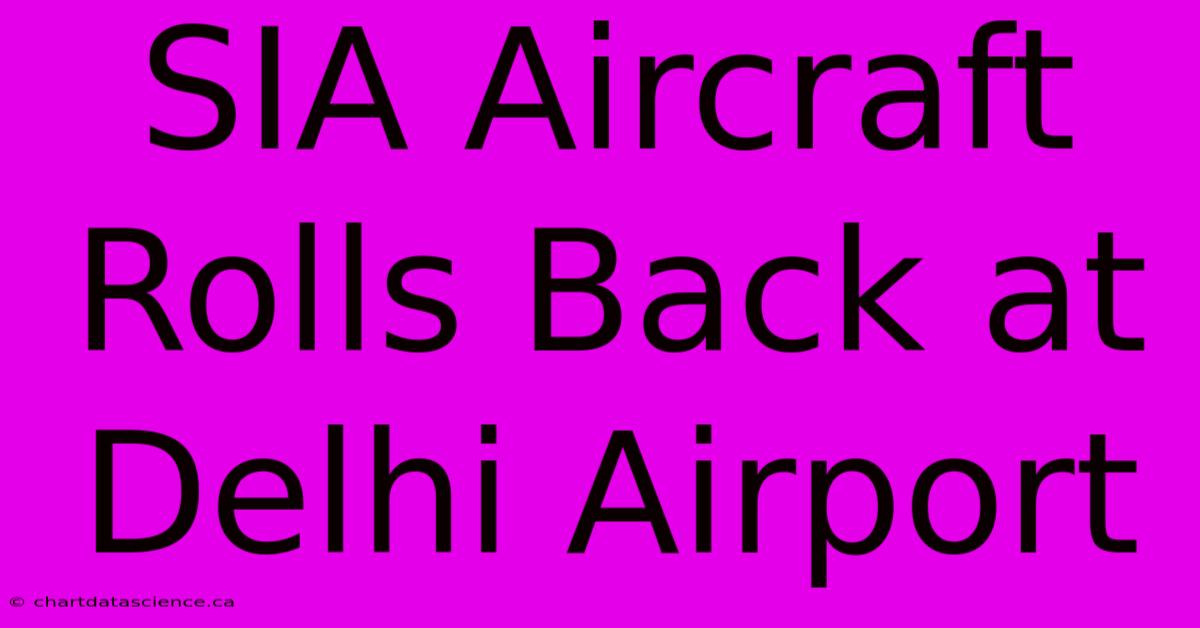 SIA Aircraft Rolls Back At Delhi Airport