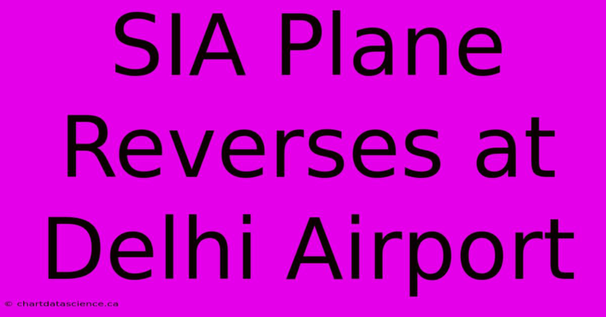 SIA Plane Reverses At Delhi Airport