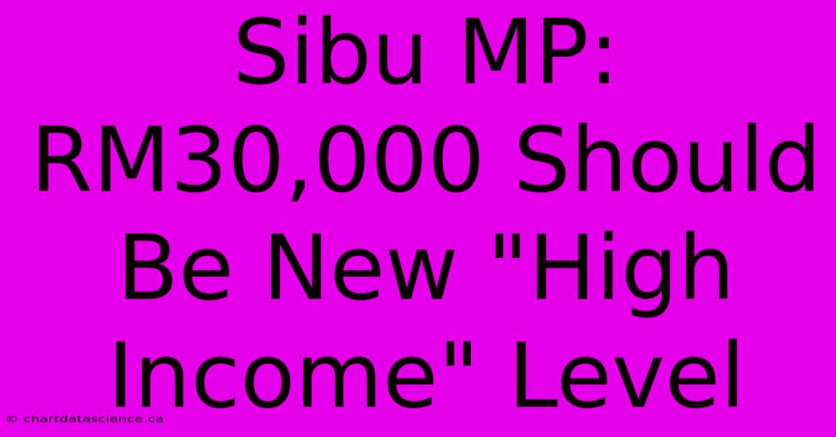 Sibu MP: RM30,000 Should Be New 