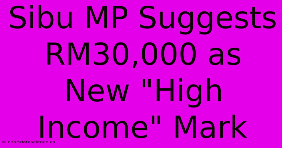 Sibu MP Suggests RM30,000 As New 