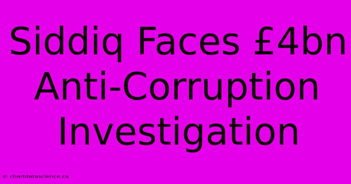 Siddiq Faces £4bn Anti-Corruption Investigation