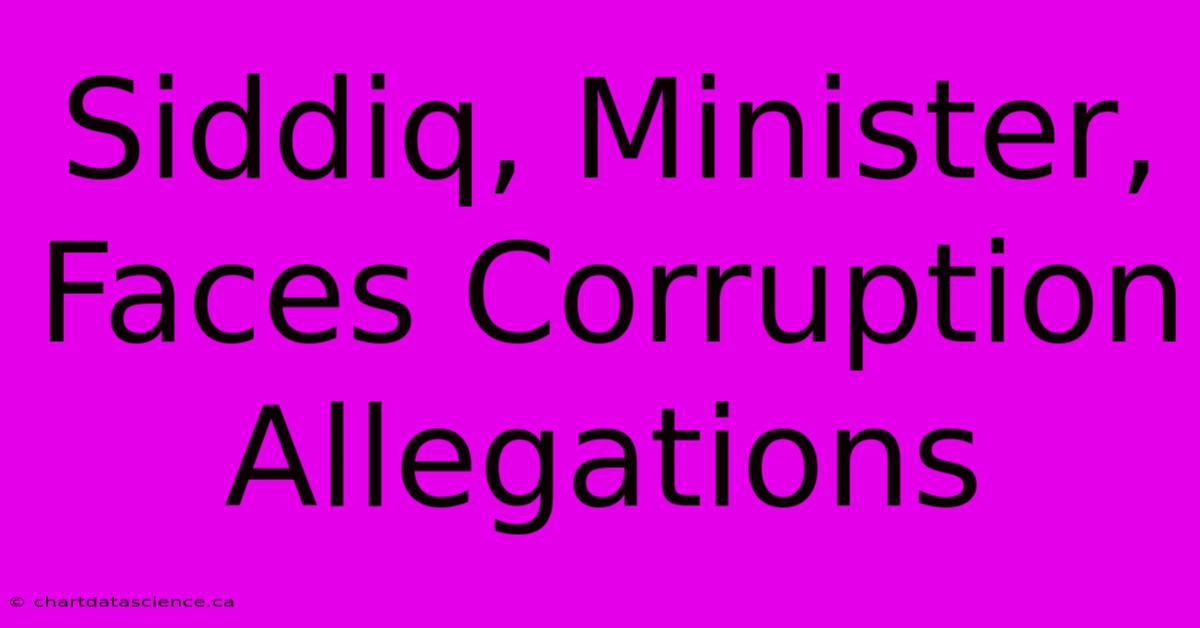 Siddiq, Minister, Faces Corruption Allegations