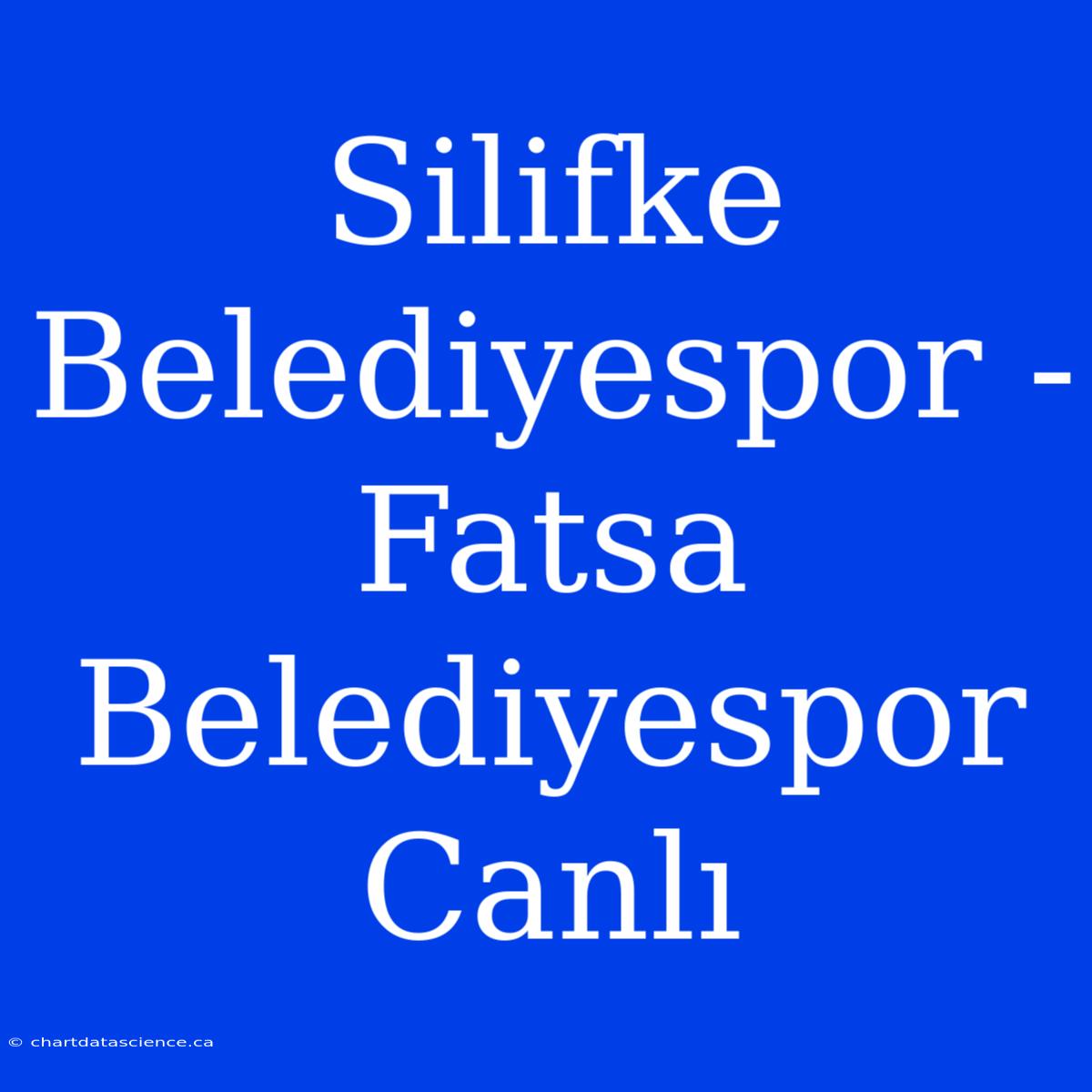 Silifke Belediyespor - Fatsa Belediyespor Canlı