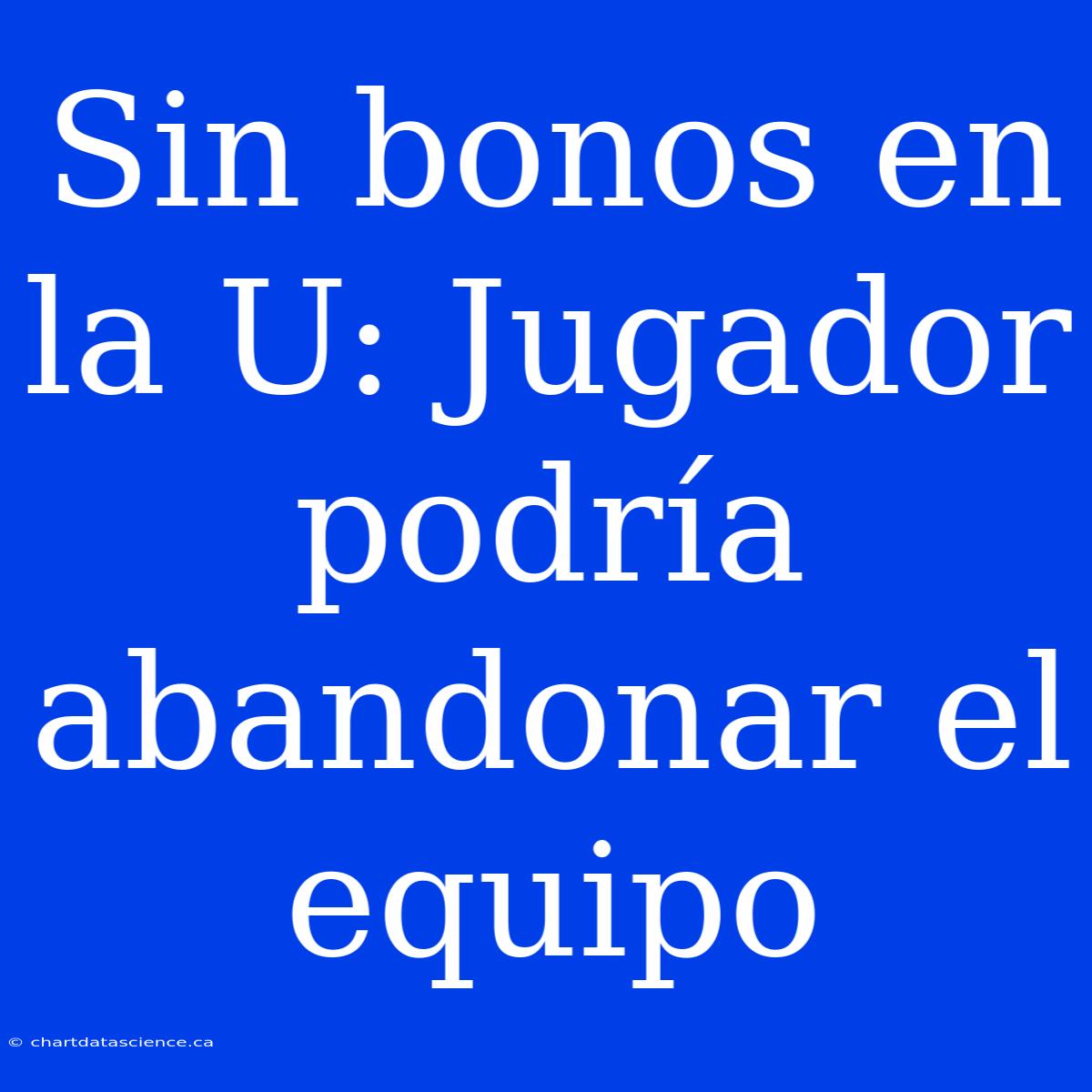 Sin Bonos En La U: Jugador Podría Abandonar El Equipo