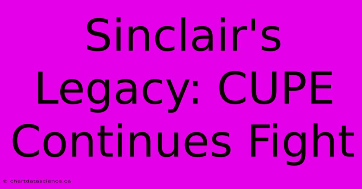 Sinclair's Legacy: CUPE Continues Fight