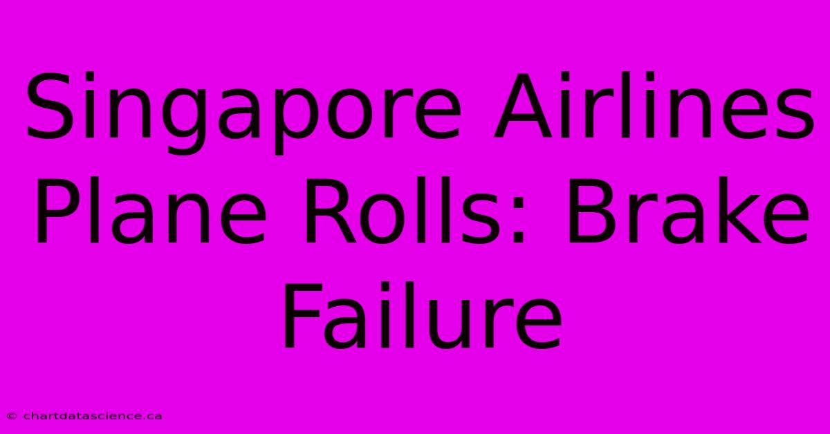 Singapore Airlines Plane Rolls: Brake Failure