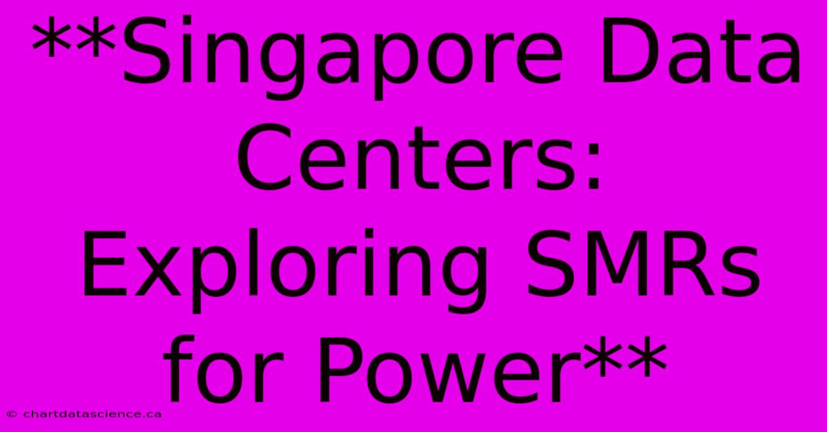 **Singapore Data Centers: Exploring SMRs For Power**