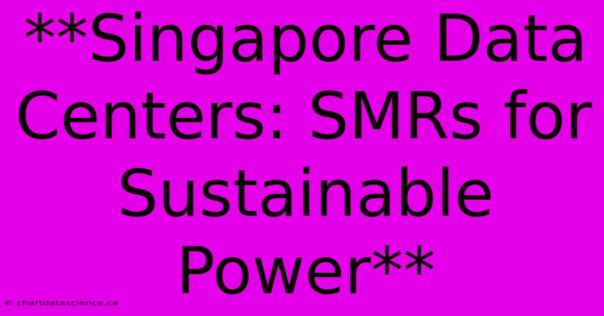 **Singapore Data Centers: SMRs For Sustainable Power**