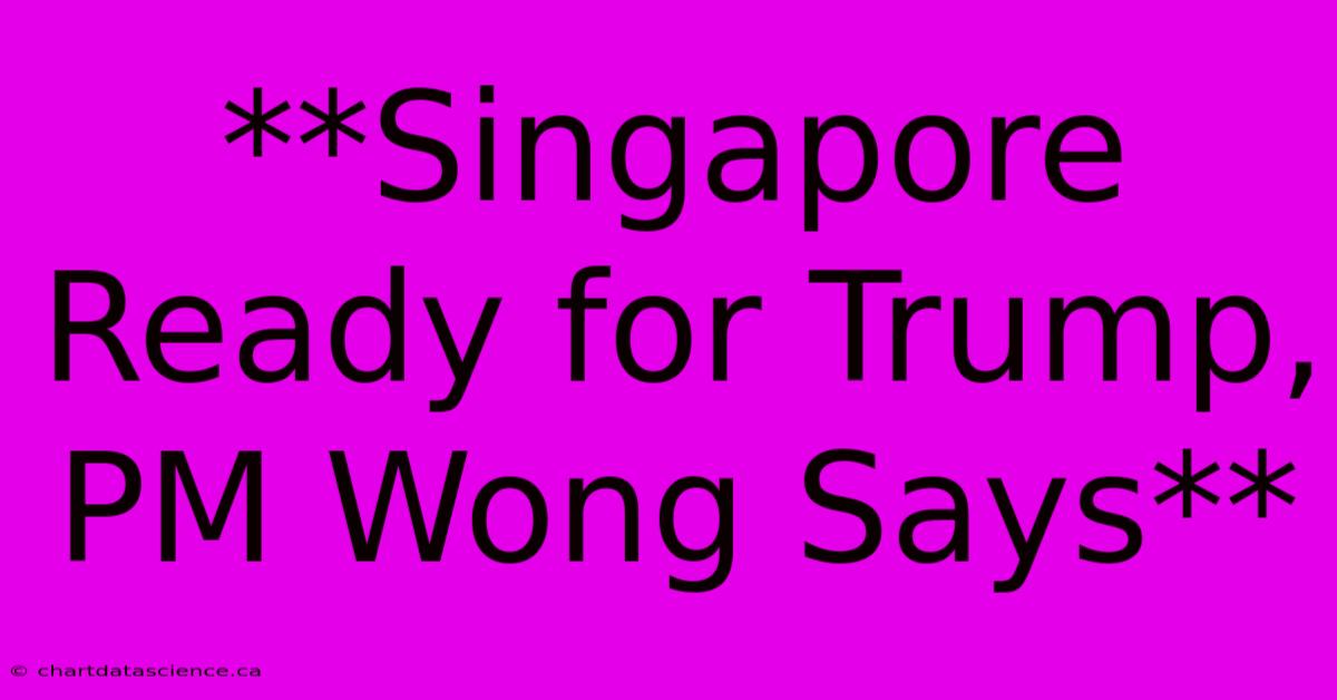 **Singapore Ready For Trump, PM Wong Says**