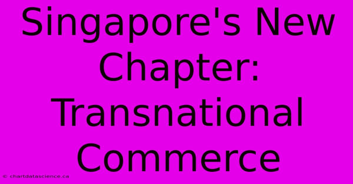 Singapore's New Chapter: Transnational Commerce