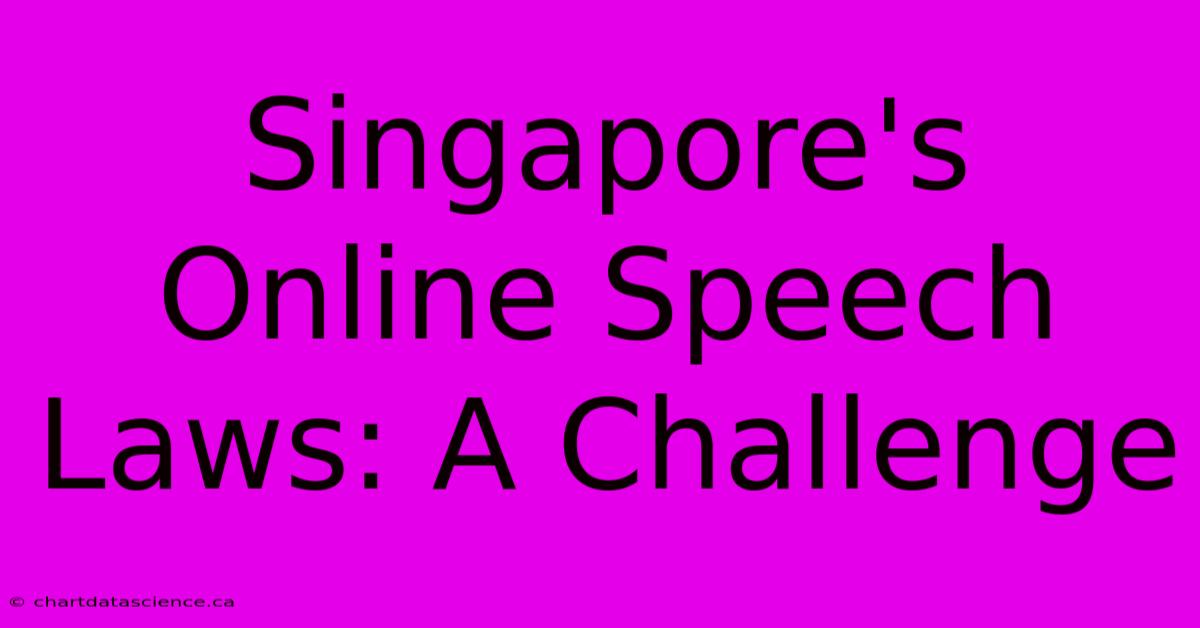 Singapore's Online Speech Laws: A Challenge