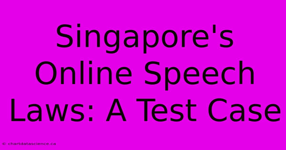 Singapore's Online Speech Laws: A Test Case